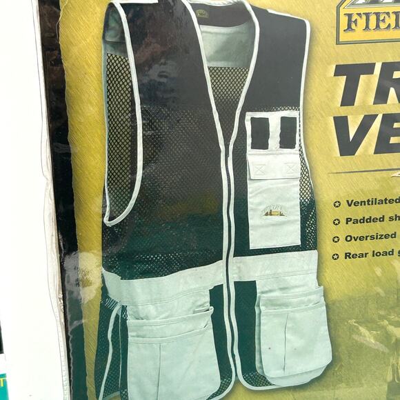 FIELDLINE Trap Vest Mens XL/XXL 48-50 SKEET Shooting Tan Black MESH Hunting NEW - Picture 3 of 11